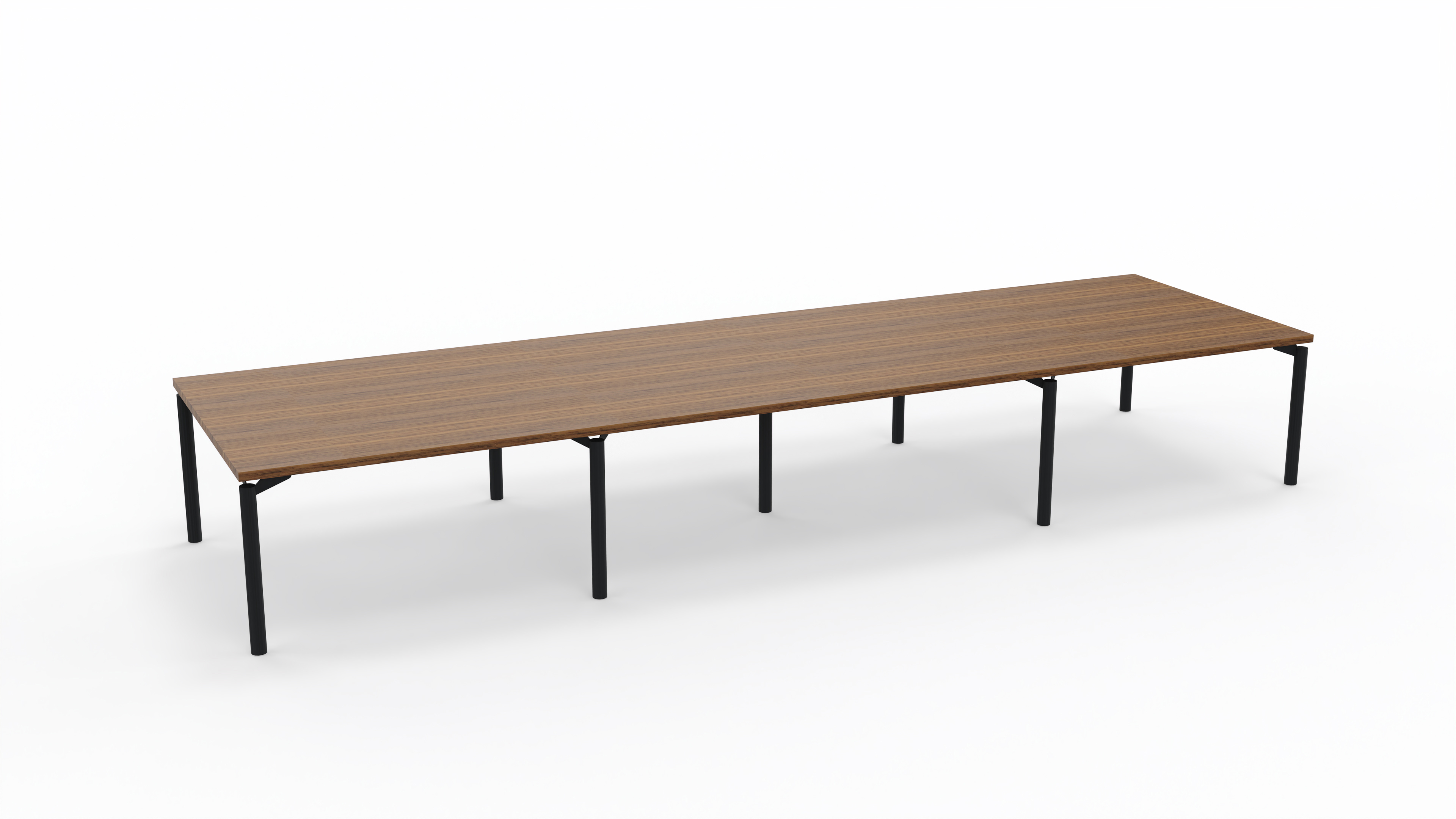 Table de réunion rectangulaire 18 places Alliance - 490 x 140 cm - piétement époxy - plateau ébénisterie