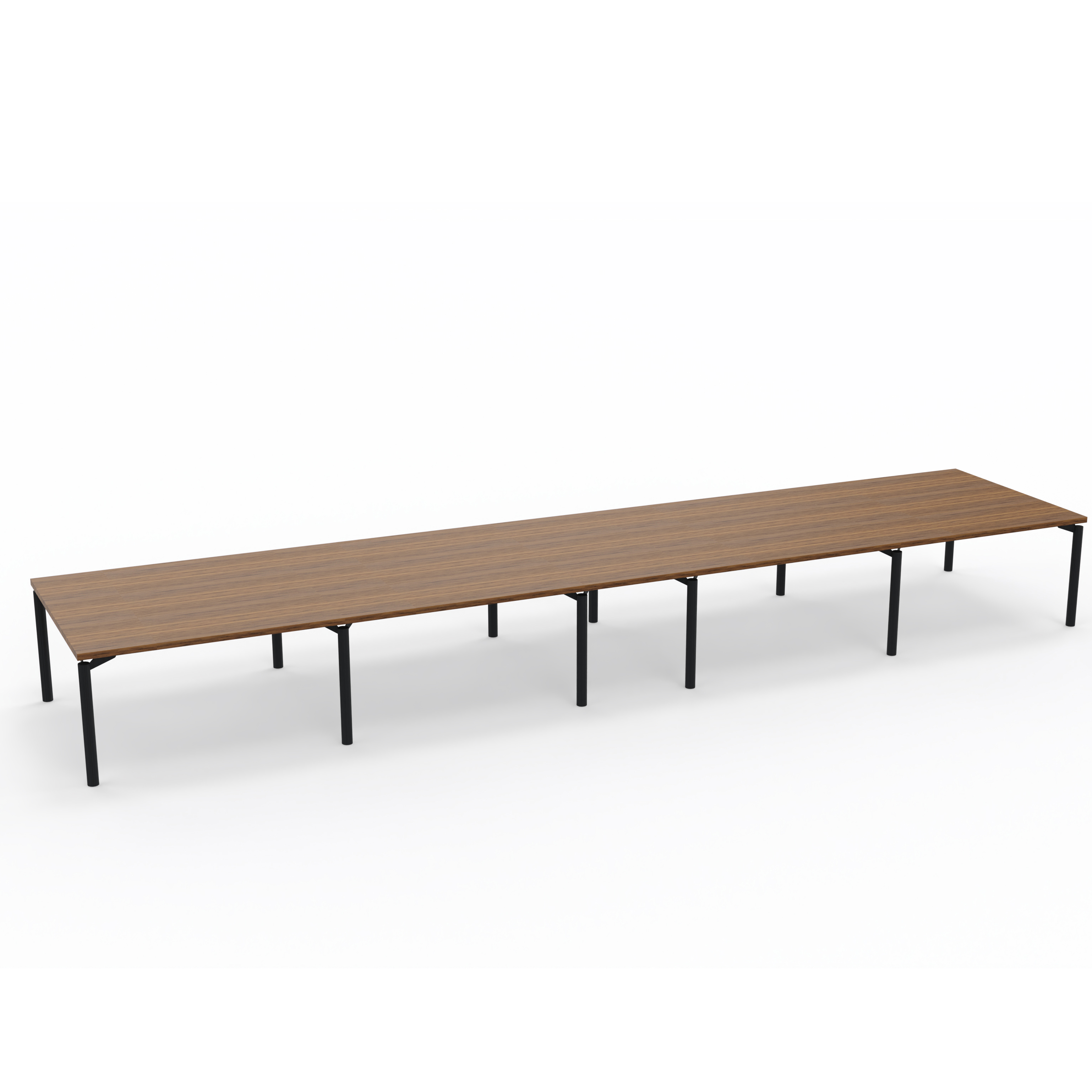 Table de réunion rectangulaire 22 places Alliance - 630 x 140 cm - piétement époxy - plateau ébénisterie