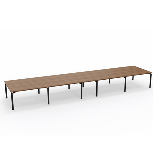 Table de réunion rectangulaire 22 places Alliance - 630 x 140 cm - piétement époxy - plateau ébénisterie