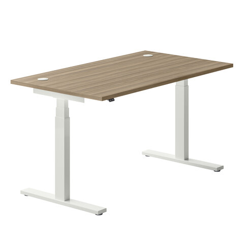 Bureau droit Ergo Up - l. 140 x pr. 80 cm - avec 2 obturateurs - réglage en hauteur électrique
