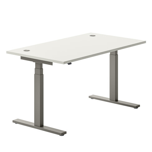 Bureau droit Ergo Up - l. 120 x pr. 80 cm - avec 2 obturateurs - réglage en hauteur électrique