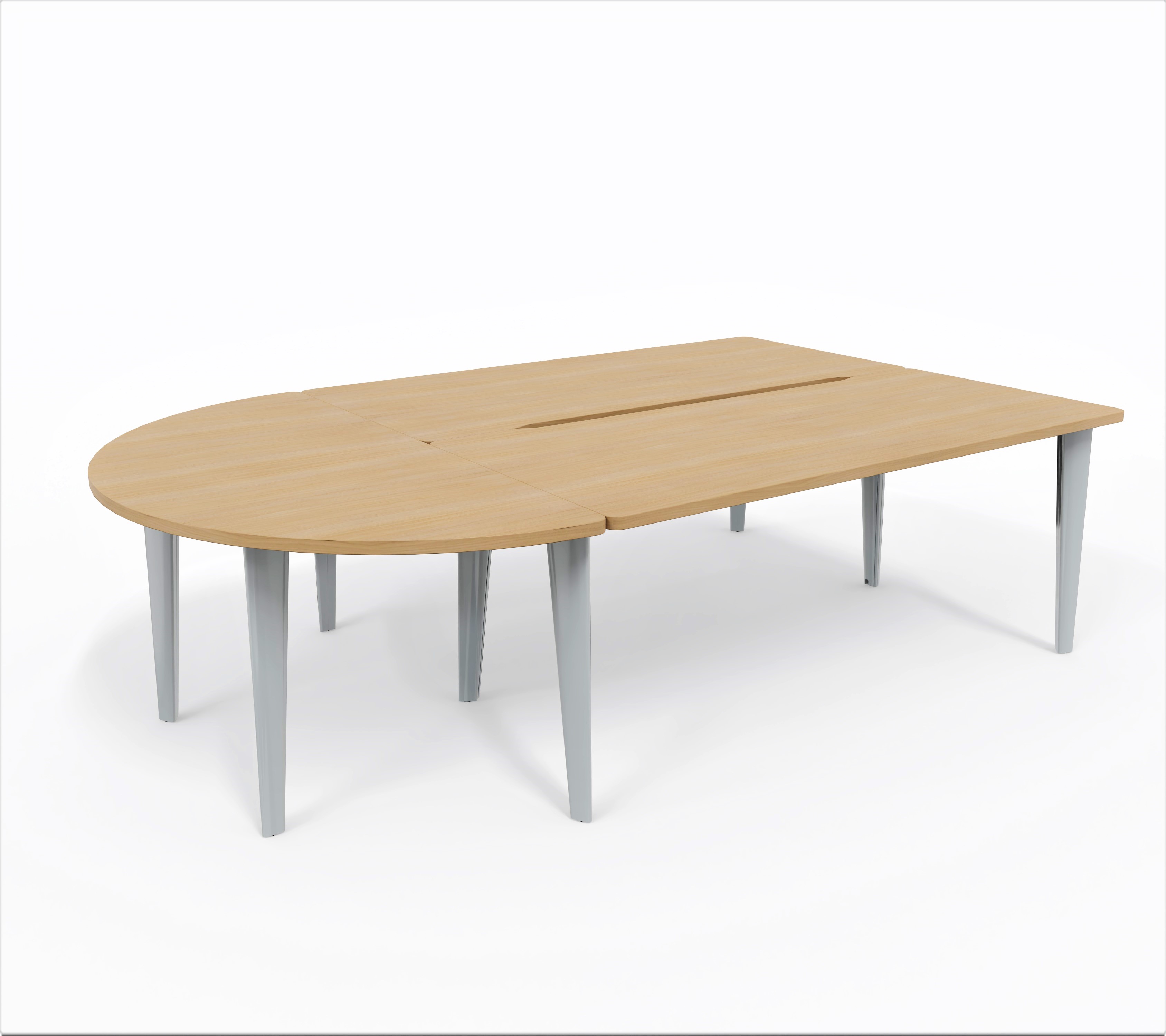 Ensemble 2 bureaux droits Evidence - l. 180 x pr. 80 cm + convivialité demi-lune latérale