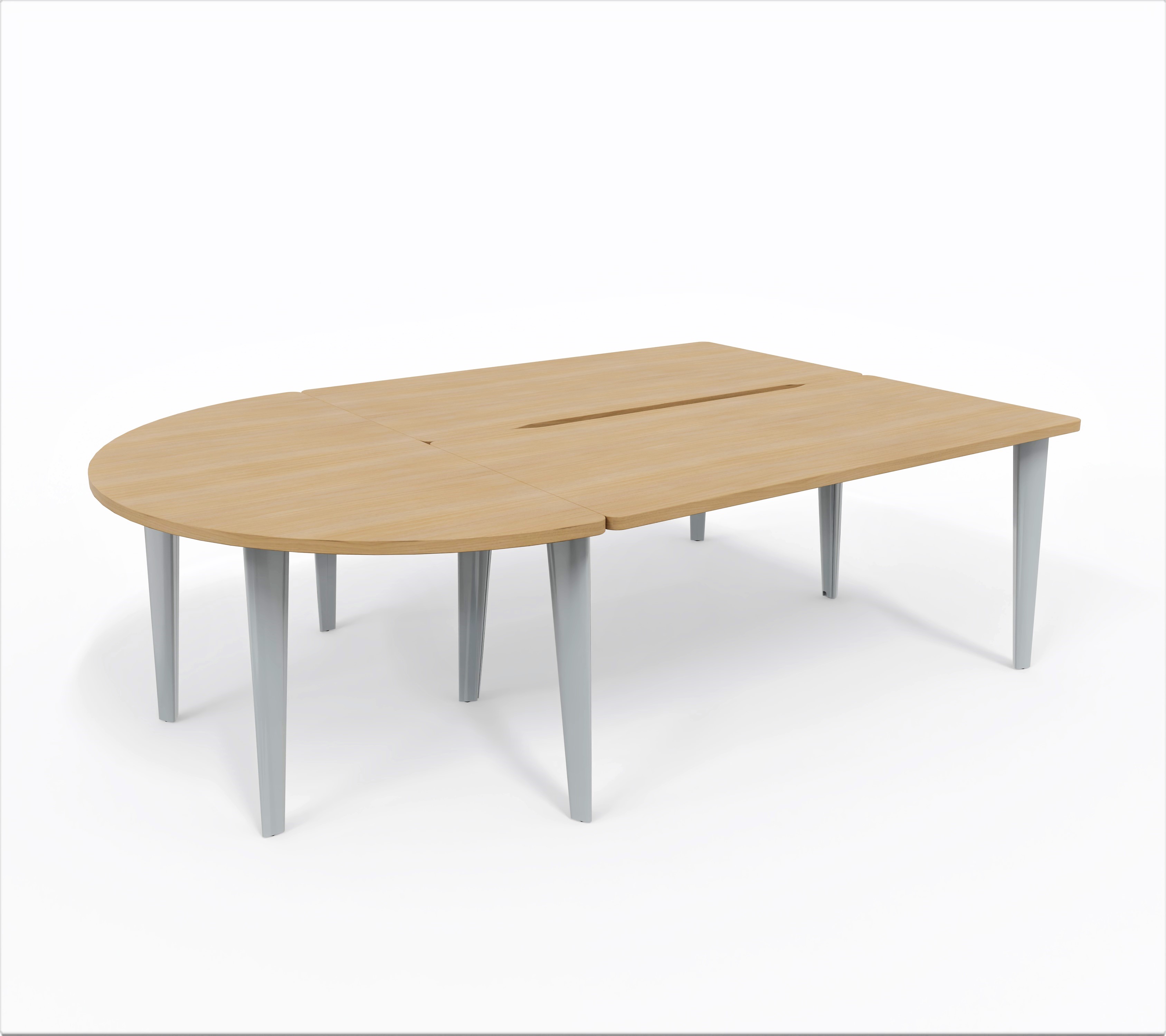 Ensemble 2 bureaux droits Evidence - l. 160 x pr. 80 cm + convivialité demi-lune latérale