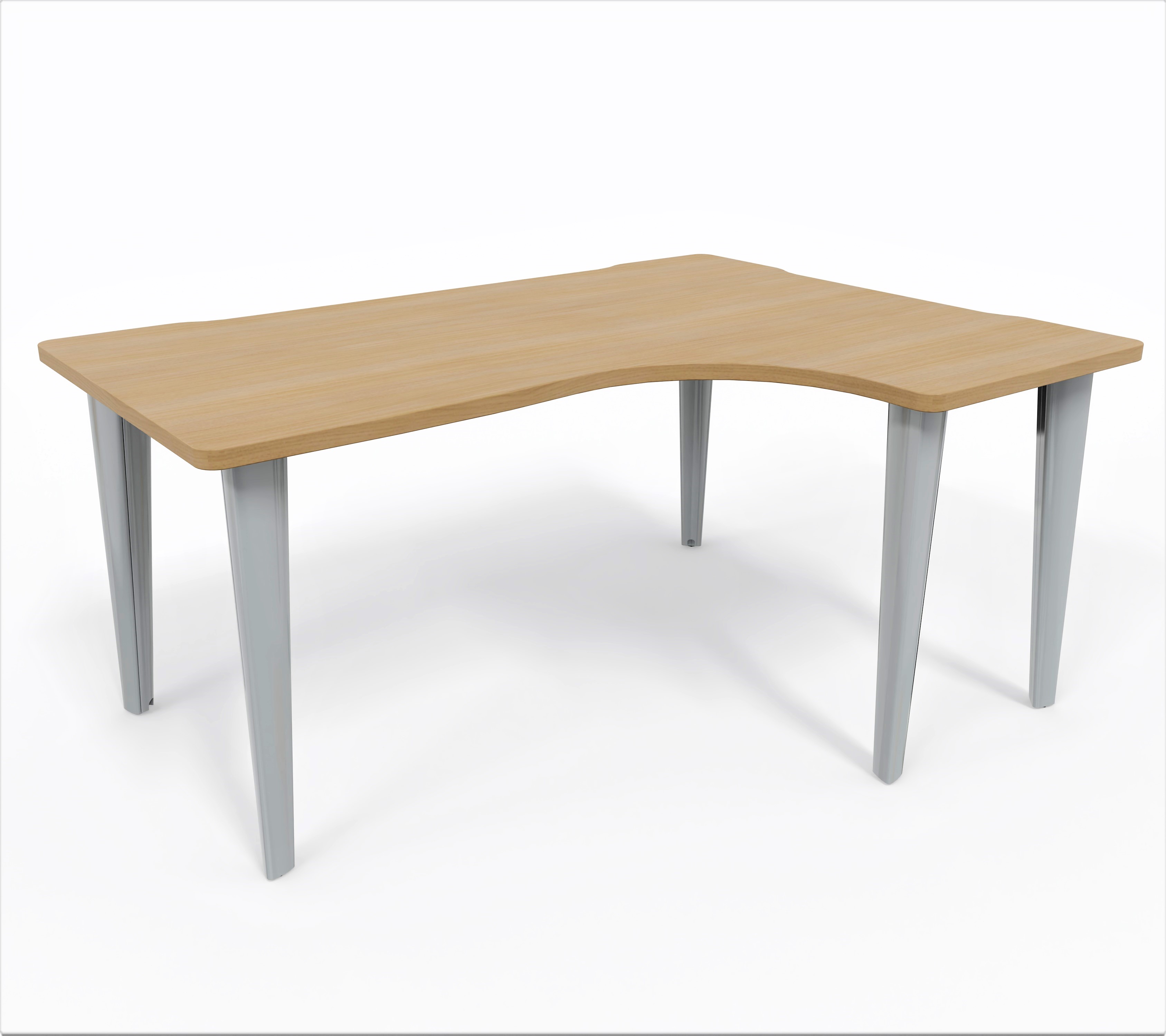 Bureau compact 90° asymétrique Evidence - l. 160 x l. 120 x pr. 80-60 cm