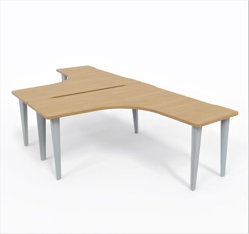 Ensemble 2 bureau compact 90° symétriques Evidence - l. 160 x pr. 60 cm