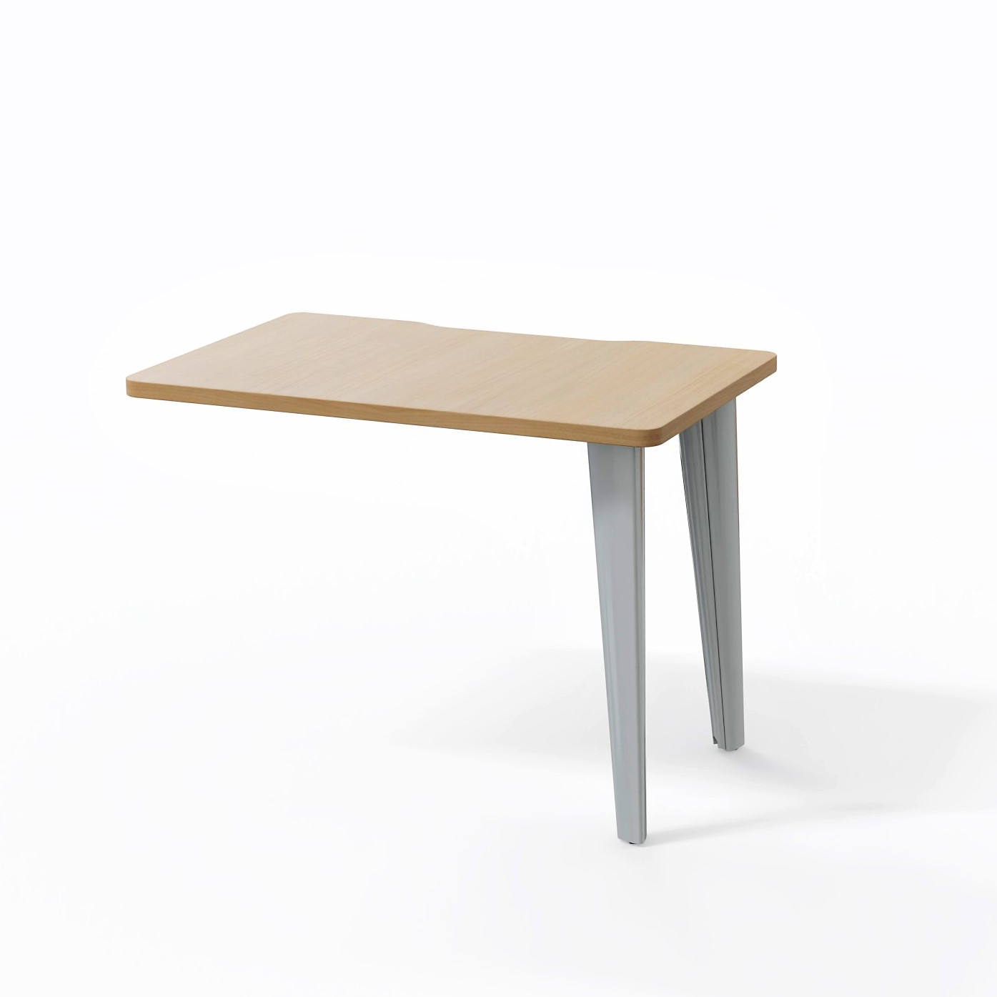 Retour pour bureau droit Evidence - l. 100 x pr. 60 cm - 2 pieds métalliques et 1 platine