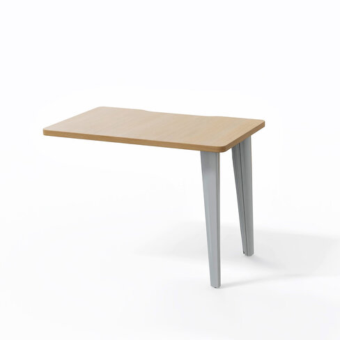 Retour pour bureau droit Evidence - l. 100 x pr. 60 cm - 2 pieds métalliques et 1 platine