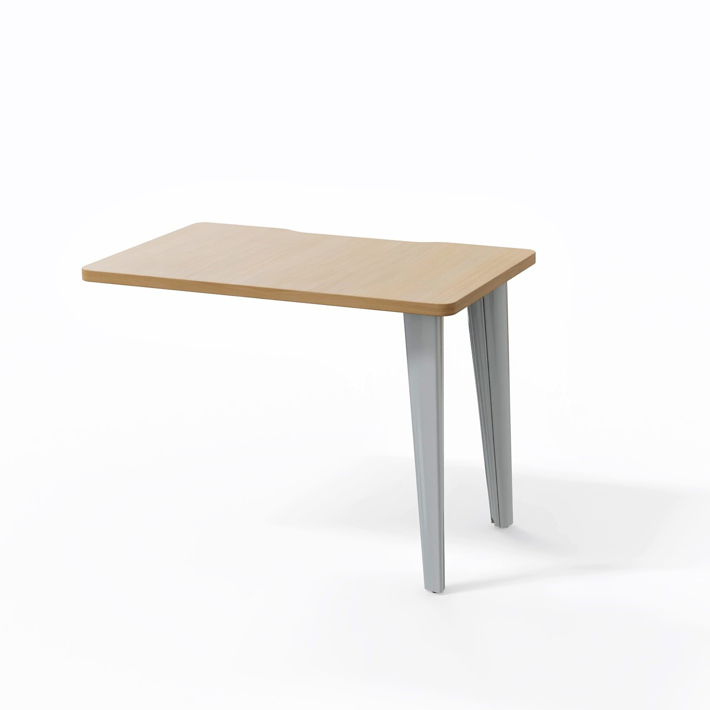 Retour pour bureau compact Evidence - l. 100 x pr. 60 cm - 2 pieds métalliques et 1 platine