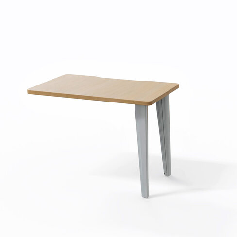 Retour pour bureau compact Evidence - l. 100 x pr. 60 cm - 2 pieds métalliques et 1 platine