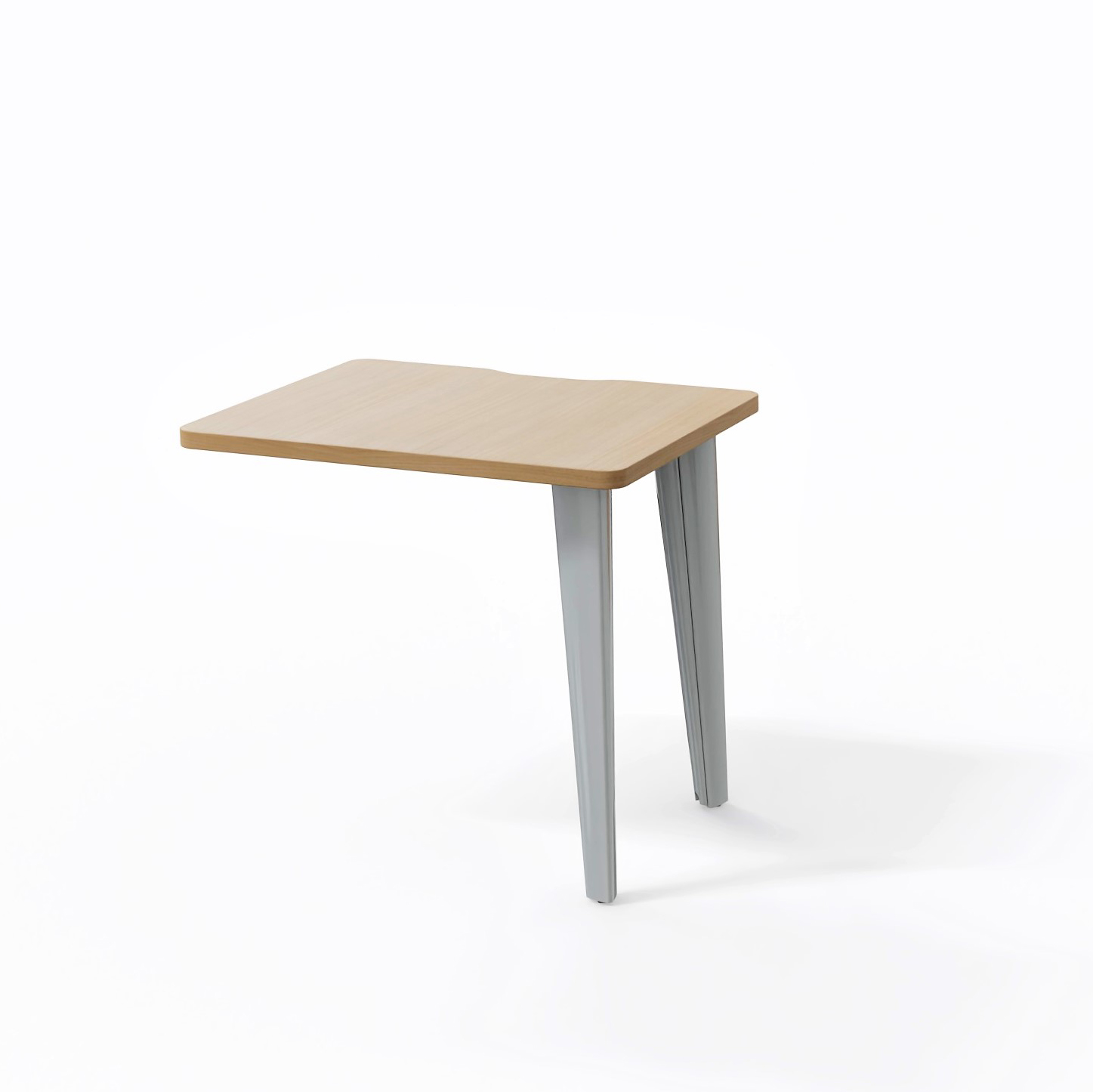 Retour pour bureau compact Evidence - l. 80 x pr. 60 cm - 2 pieds métalliques et 1 platine