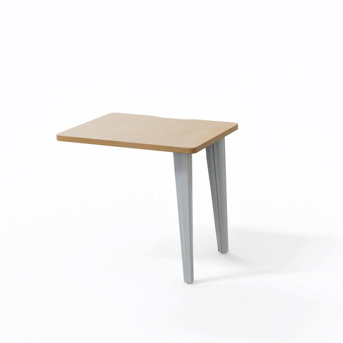 Retour pour bureau compact Evidence - l. 80 x pr. 60 cm - 2 pieds métalliques et 1 platine