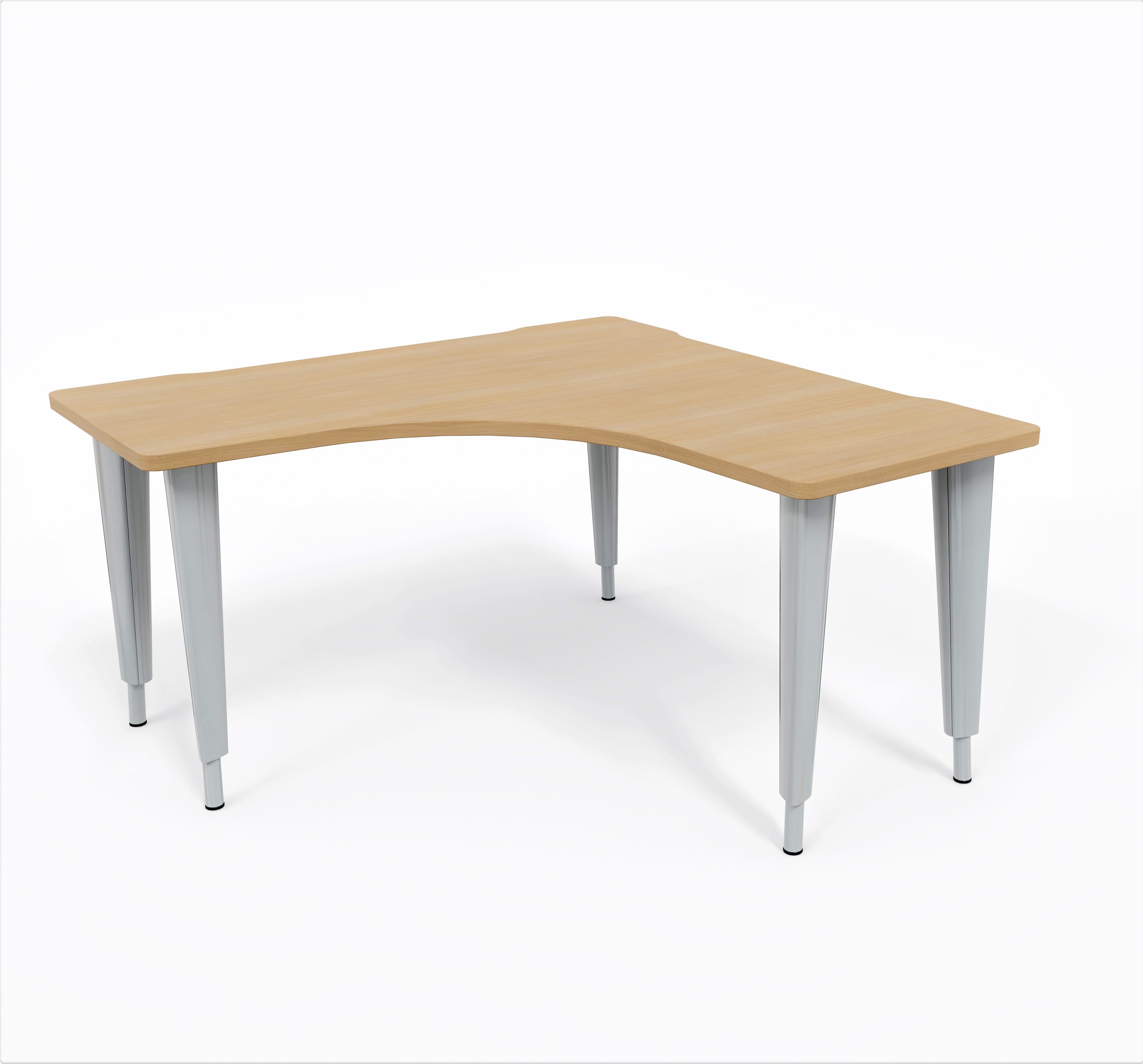 Bureau compact 90° symétrique Evidence - l. 140 x pr. 60 cm - piétement réglable en hauteur