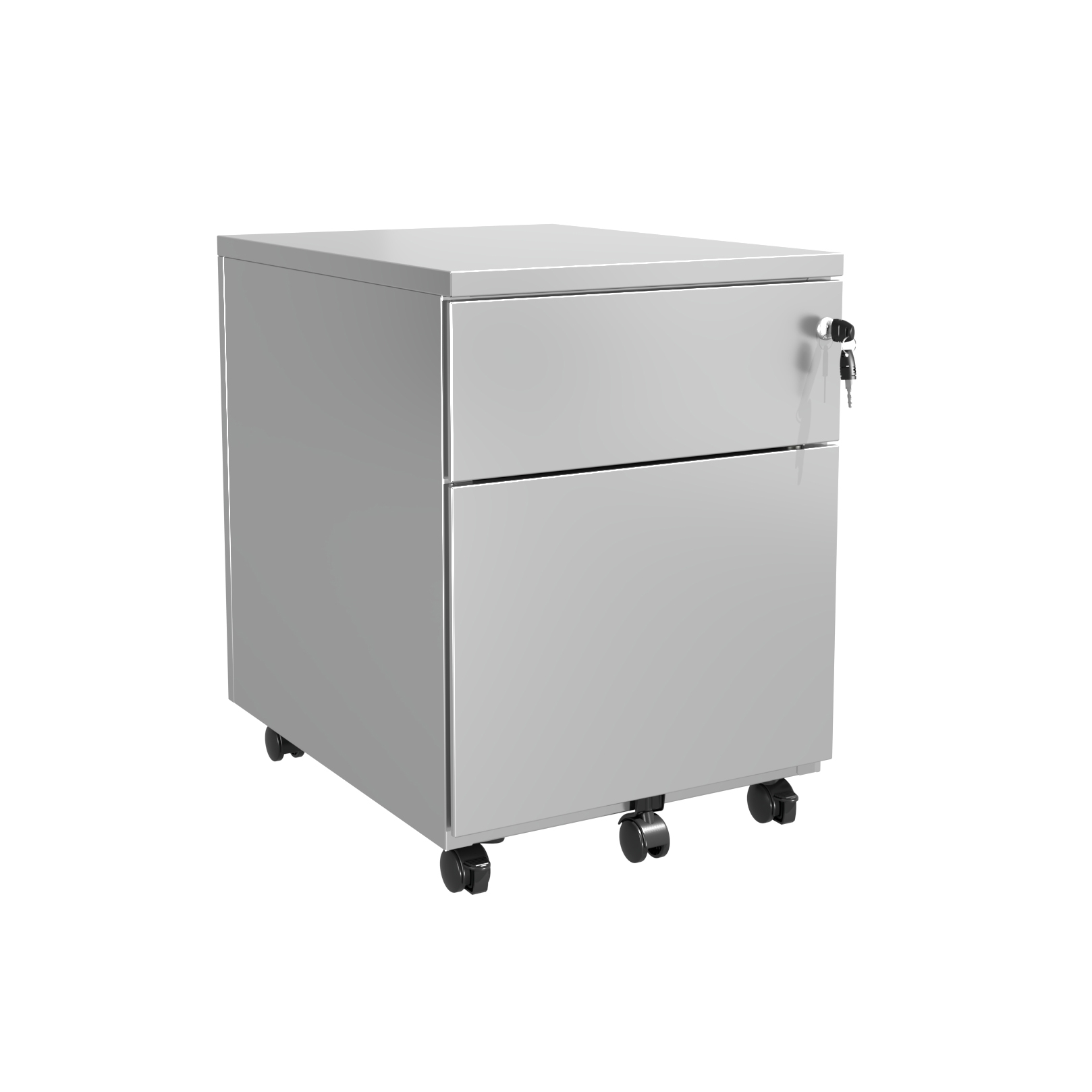 Caisson mobile métallique Evidence - 1 tiroir plat + 1 tiroir- dossiers suspendus