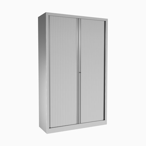 Armoire métallique Evidence - h. 198 x l. 120 cm - 4 tablettes - unicolore - fermeture rideaux