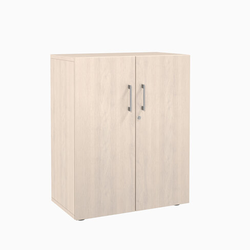 Armoire mélaminé Evidence - h. 100 x l. 80 cm - 2 tablettes métalliques - portes battantes