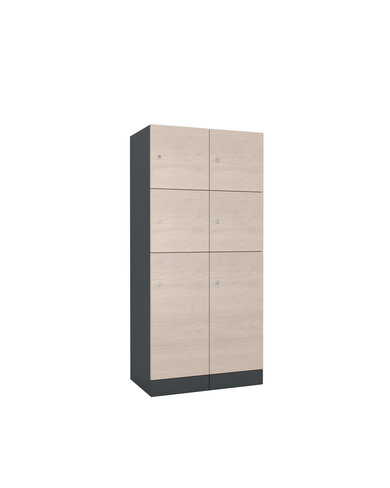 Meuble de rangement mélaminé Evidence - 6 casiers fermeture à clé - clé passe partout non fournie