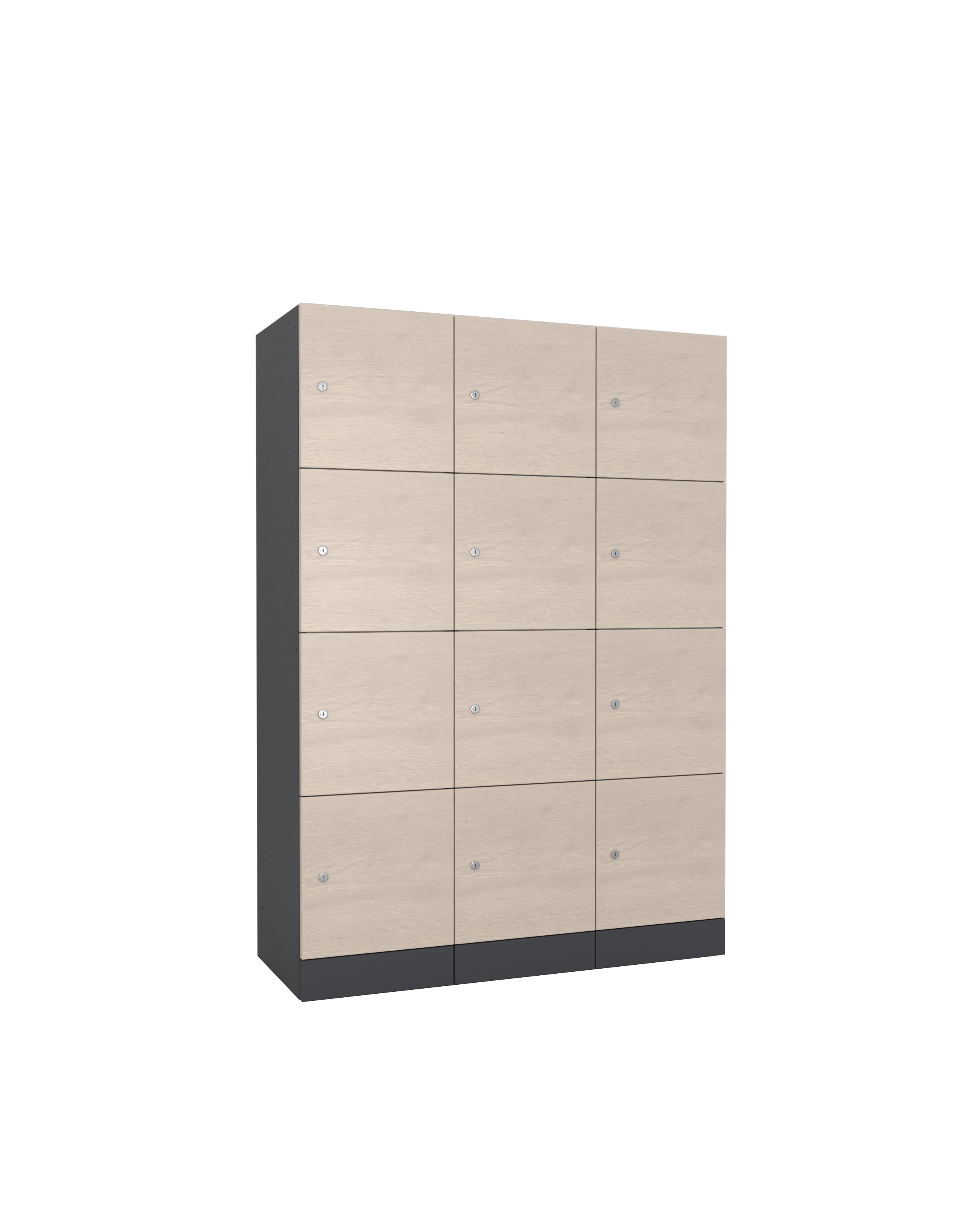 Meuble de rangement mélaminé Evidence - 12 casiers - fermeture à clé - clé passe partout non fournie