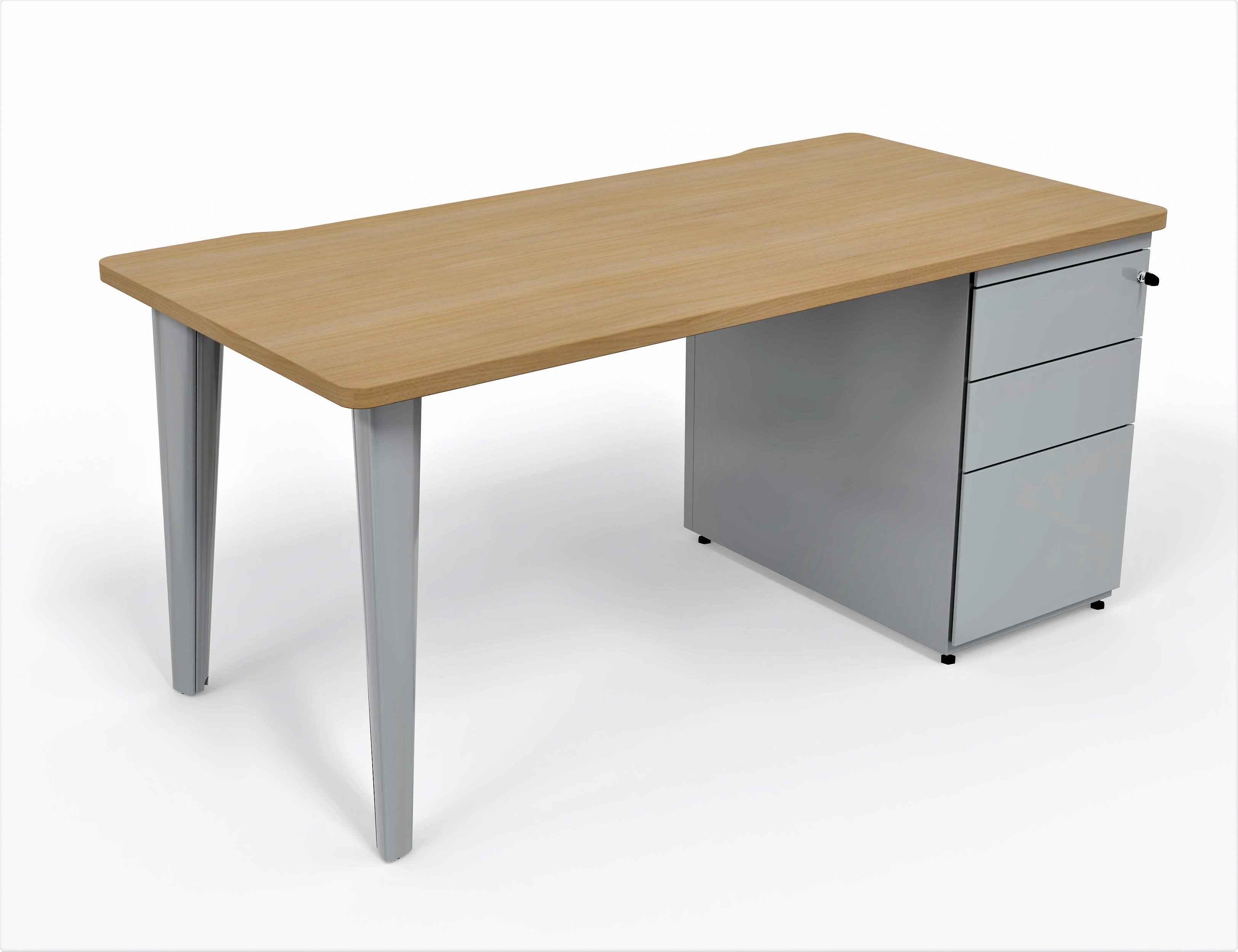 Bureau droit Evidence - l. 160 x pr. 80 cm + caisson porteur - délai court