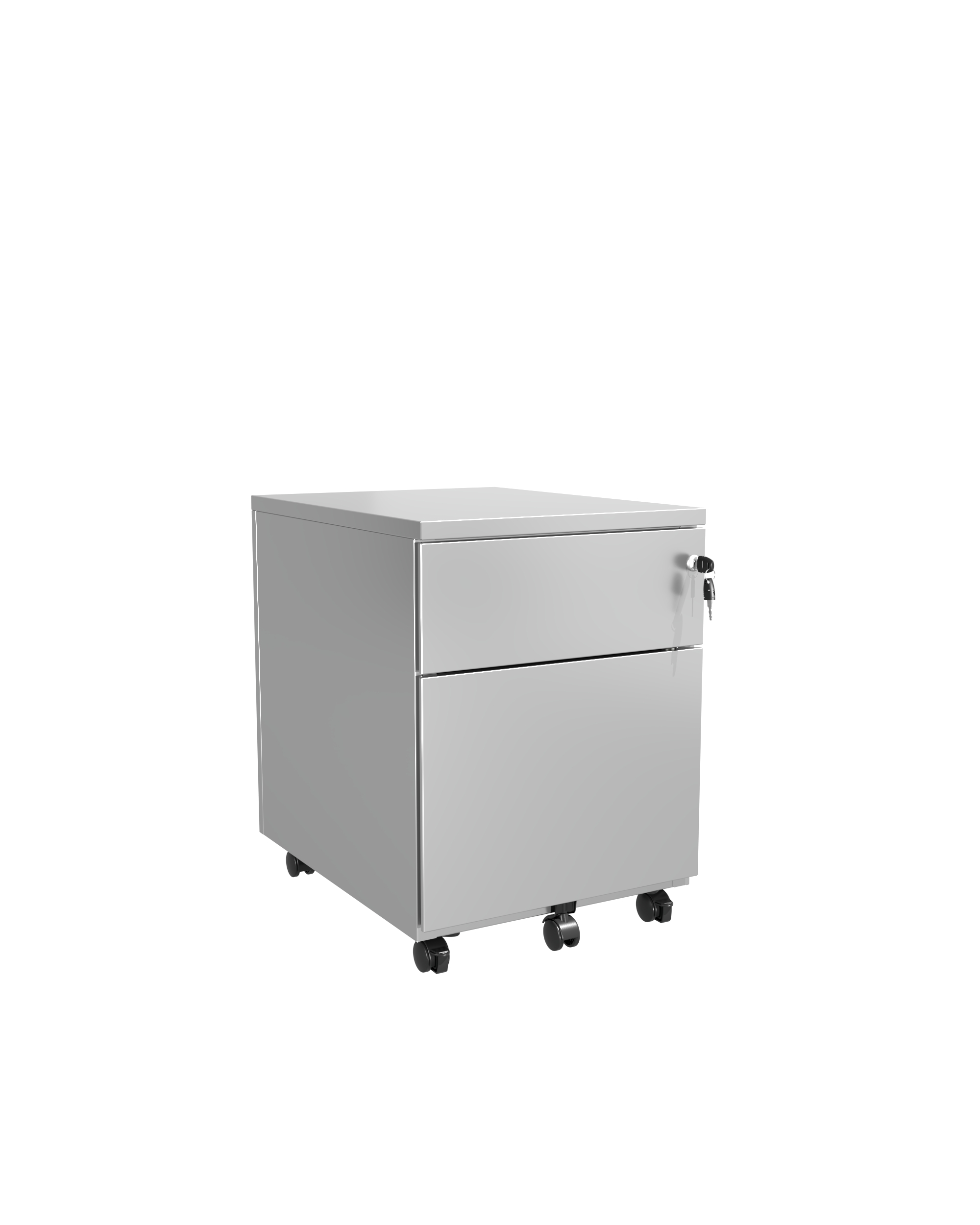 Caisson mobile métallique Evidence - 1 tiroir plat + 1 tiroir dossiers suspendus - délai court