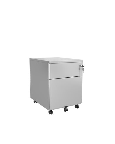 Caisson mobile métallique Evidence - 1 tiroir plat + 1 tiroir dossiers suspendus - délai court