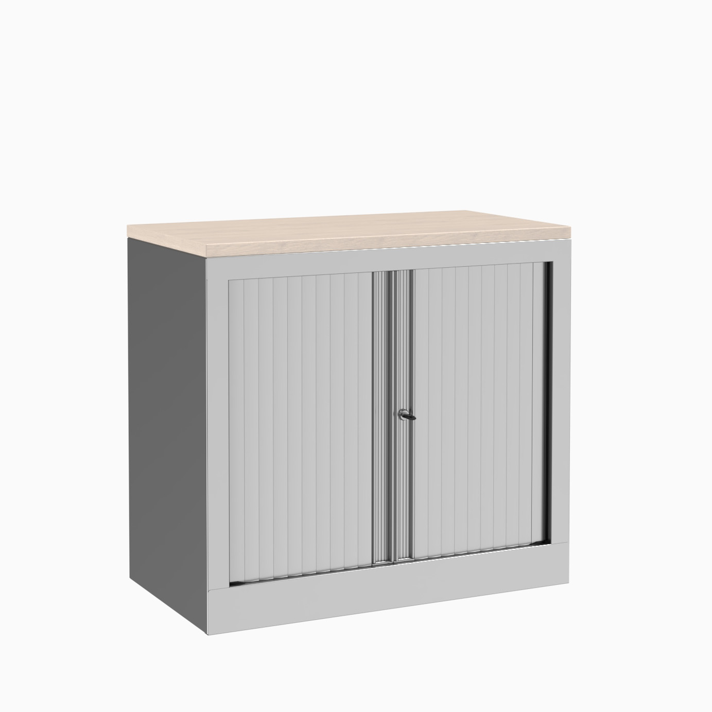 Armoire hauteur bureau métallique Evidence - l. 80 cm - 1 tablette - unicolore - fermeture rideaux - délai court