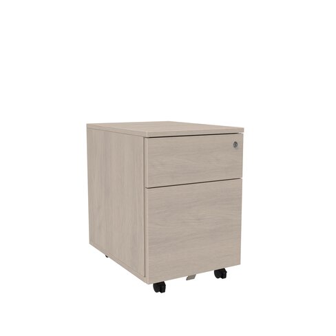 Caisson mobile mélaminé Evidence - 1 tiroir plat + 1 tiroir dossiers suspendus - délai court