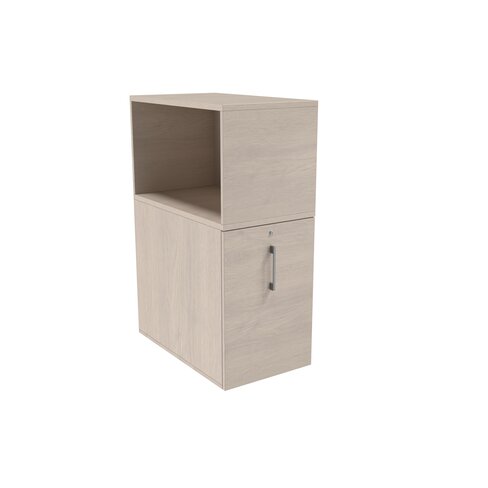 Caisson hauteur bureau mélaminé Evidence - 1 tiroir + niche - pr.80 cm - délai court