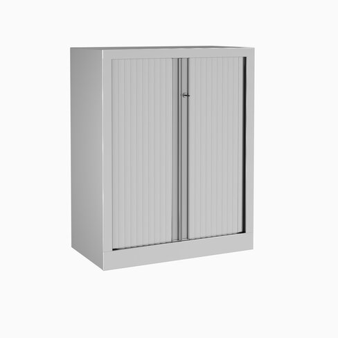 Armoire métallique Etic - h. 100 x l. 80 cm - 2 tablettes - unicolore - fermeture rideaux