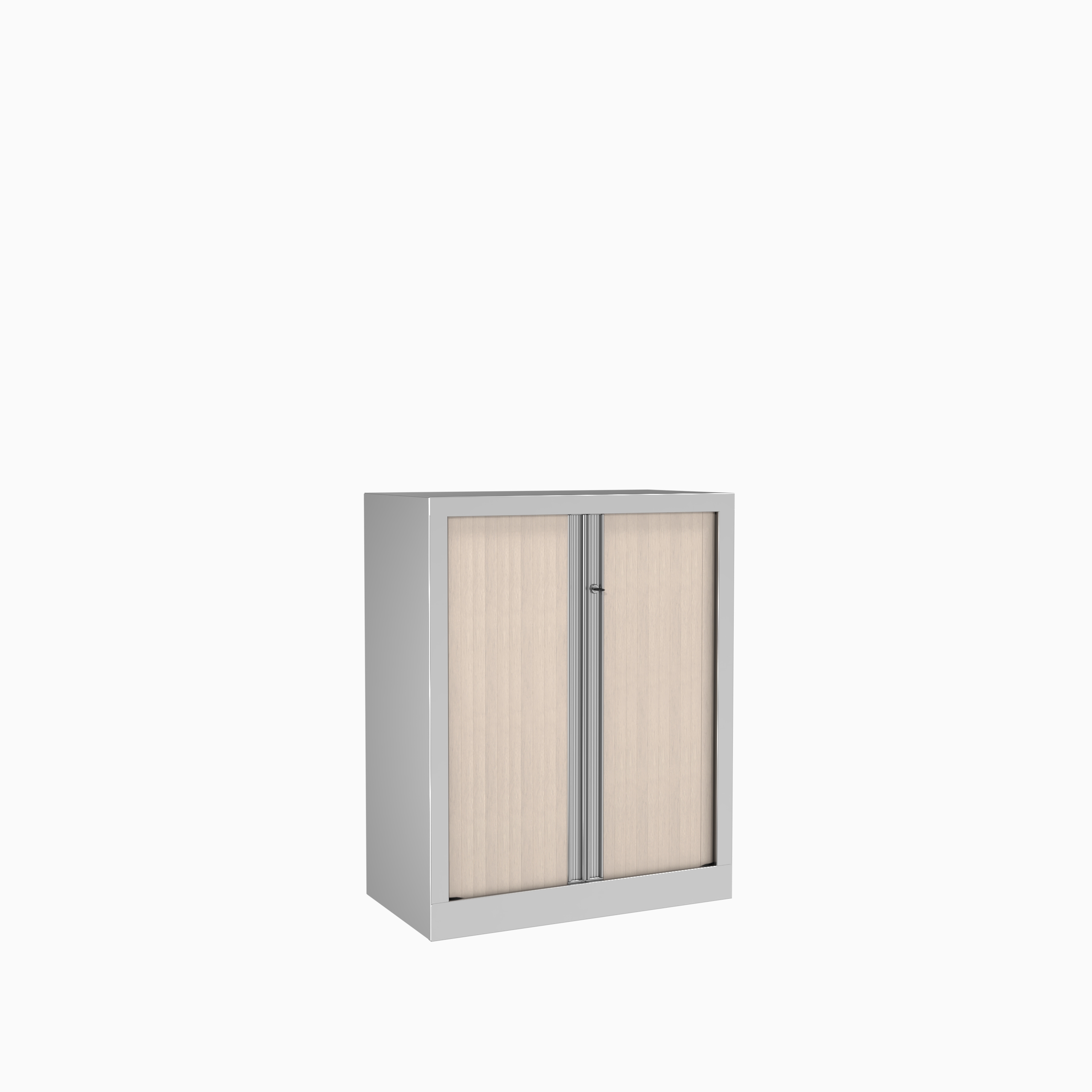Armoire métallique Etic - h. 100 x l. 80 cm - 2 tablettes - décor bois - fermeture rideaux