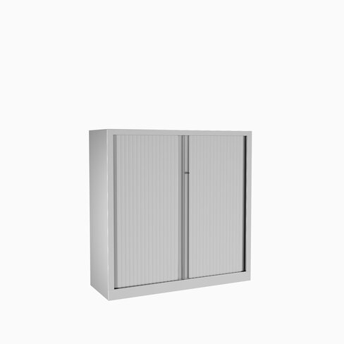 Armoire métallique Etic - h. 120 x l. 120 cm - 2 tablettes - unicolore - fermeture rideaux