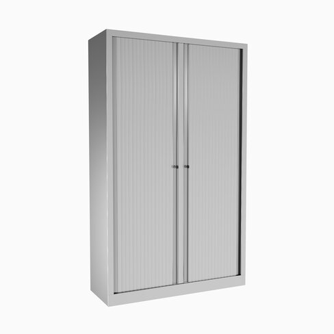 Vestiaire double métallique Etic - h. 198 x l. 120 cm - unicolore - fermeture rideaux 2 serrures -