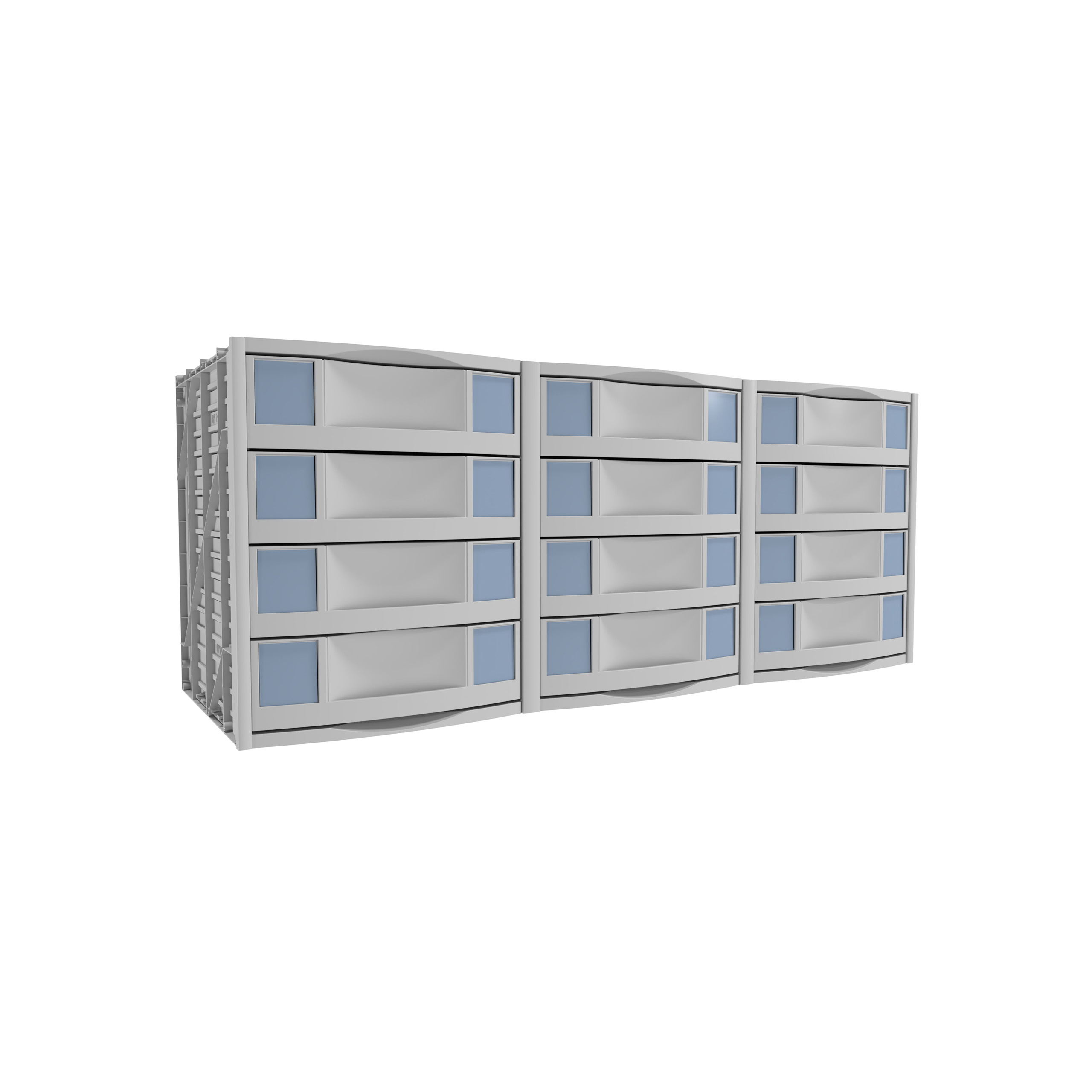 Module pour armoire Etic - pour armoire l. 120 x pr. 43 cm - 12 tiroirs h. 10 cm