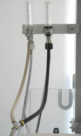 Ensemble de fluides Air et O2 NF - prises - débitmètres humidificateur - kit Y et flexibles de raccordement au mur