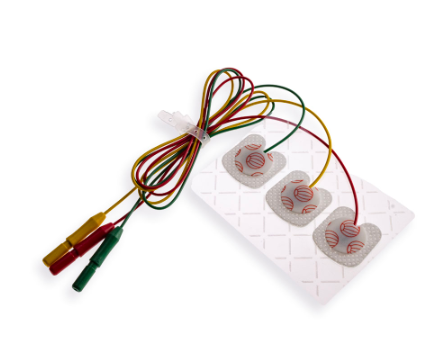 Electrodes ECG néonatales pré-cablées 3 électrodes en tissu - gel solide - couleur IEC - Lot de 50
