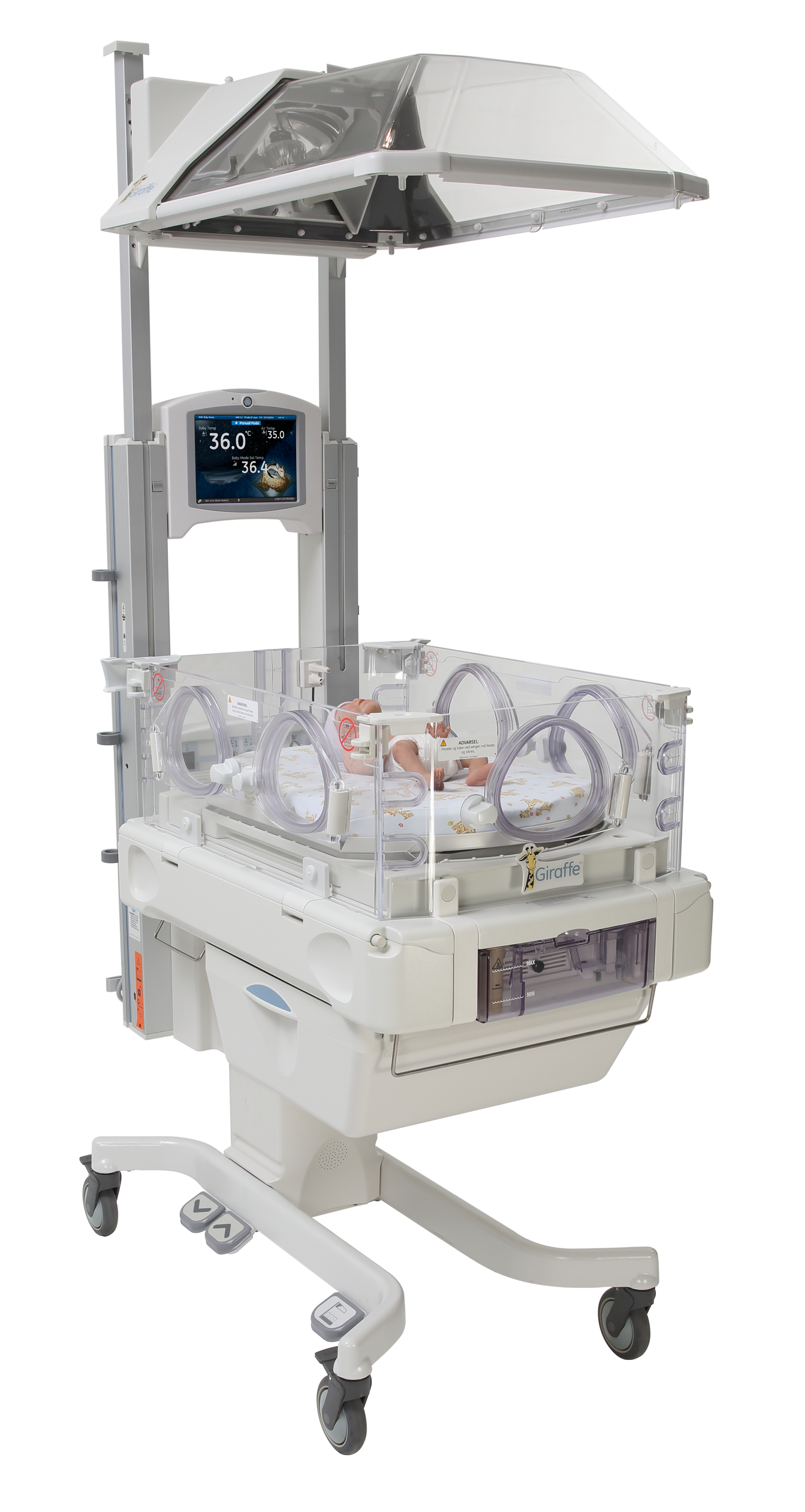 Giraffe Omnibed Carestation Version 230V avec écran couleur et parois en polycarbonate