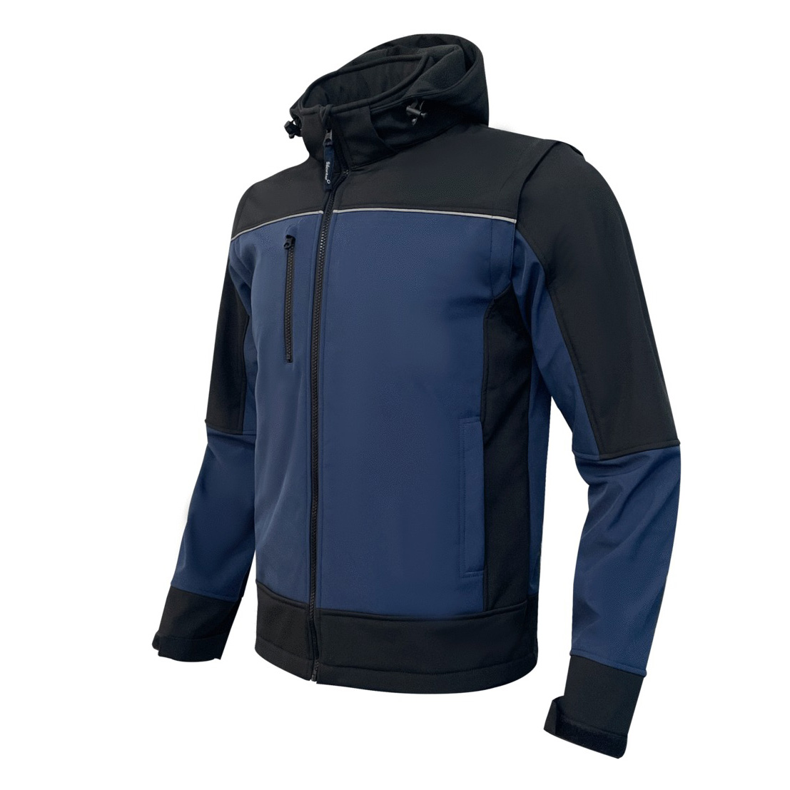 Softshell annecy recyclé - Sécuritop - manches amovibles - marine/noir - taille 4XL