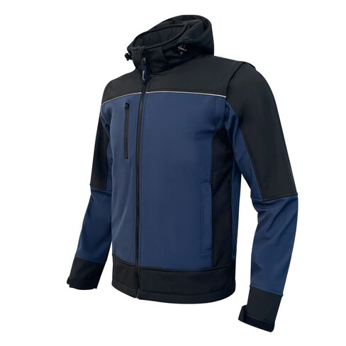 Softshell annecy recyclé - Sécuritop - manches amovibles - marine/noir - taille 4XL