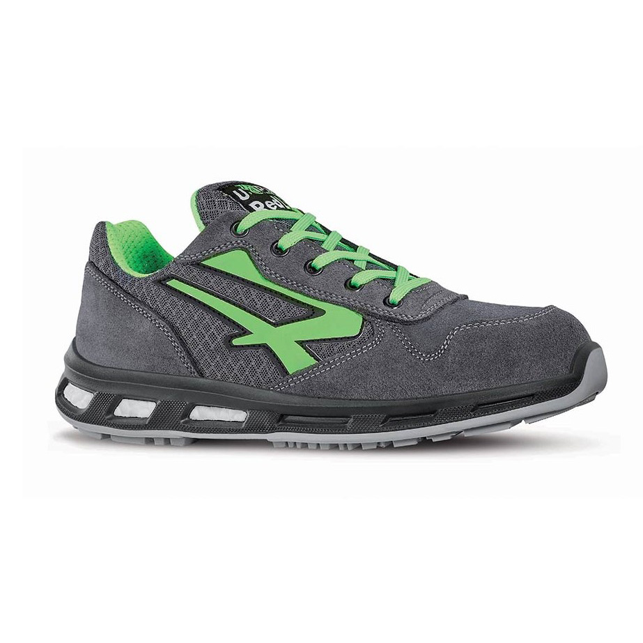 Chaussure point S1P ESD - Upower - cuir croûte velours - gris vert - taille 48