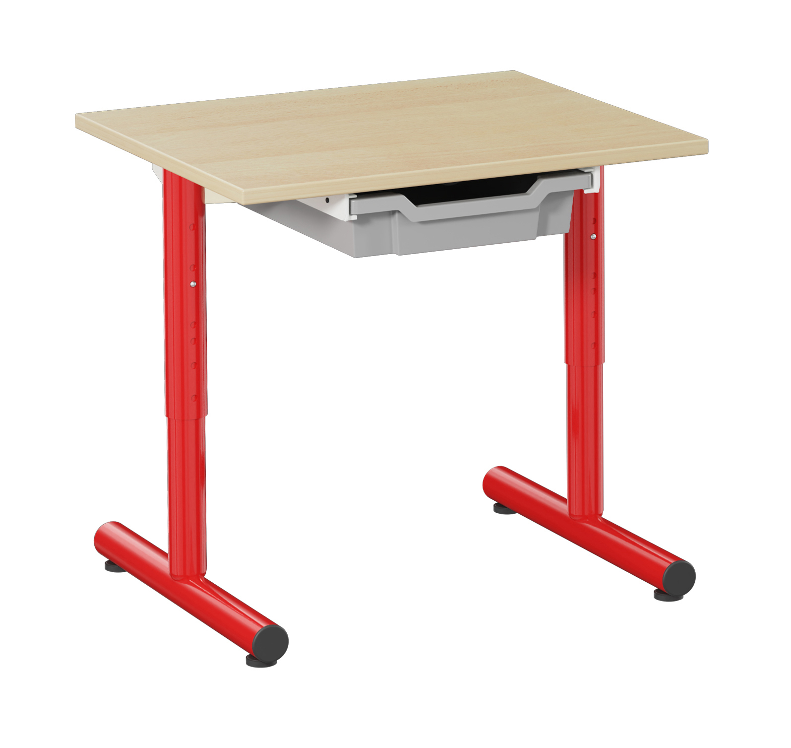 Table monoplace Petite Frimousse - plateau mélaminé - 60 x 50 cm - dégagement latéral réglable - T1 à 4 - lot de 2