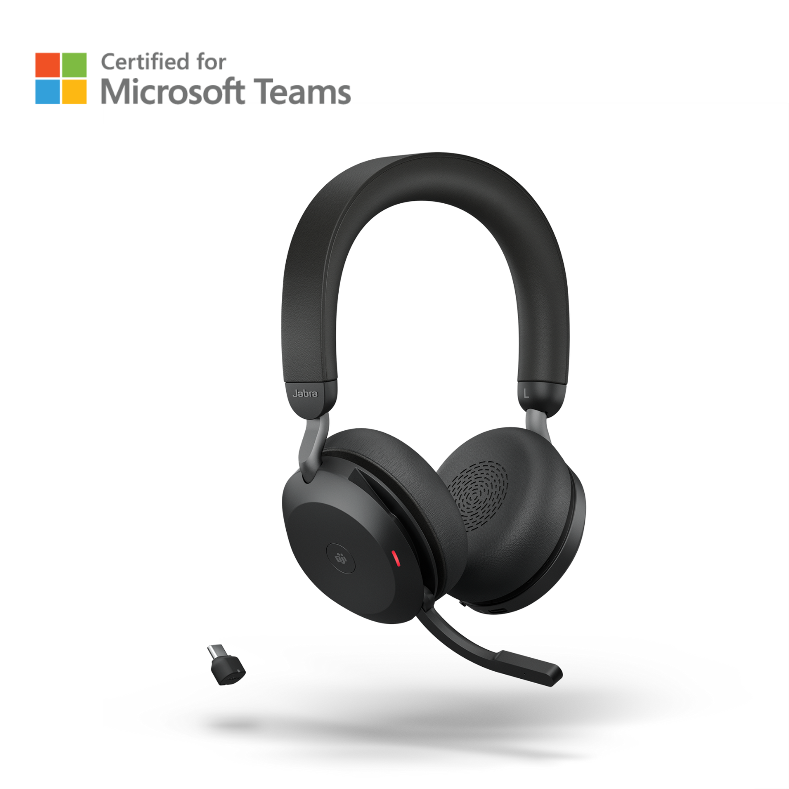 Casque sans fil Bluetooth pour PC Jabra Evolve2 75 stéréo MS + dongle link390c + (sans base de chargeur)