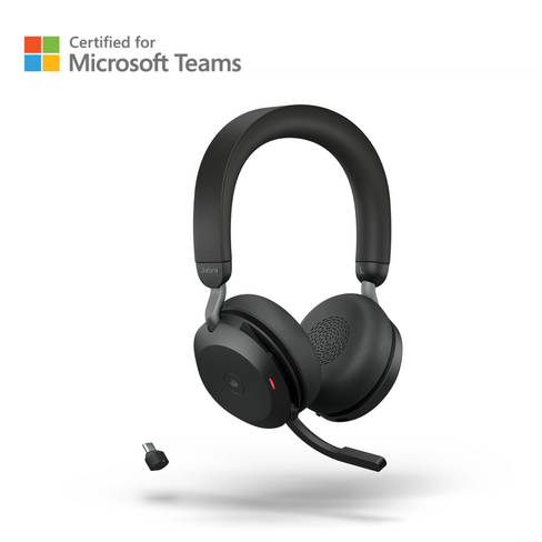 Casque sans fil Bluetooth pour PC Jabra Evolve2 75 stéréo MS + dongle link390c + (sans base de chargeur)