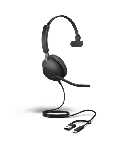 Casque filaire pour softphone Jabra Evolve2 40 SE USB C/ USB-A mono UC