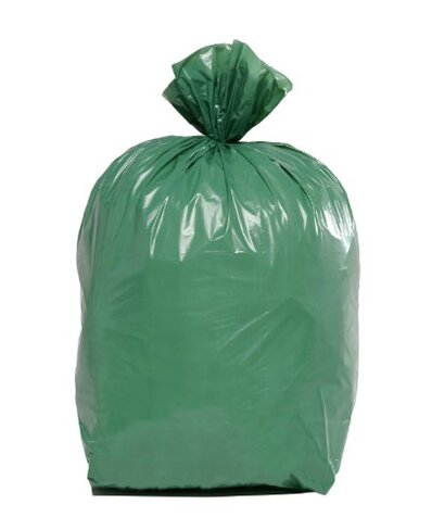 Sac à déchets pour tri sélectif - lien fixe - 130 l - ép. 32 µm - vert - 1 carton de 100 J-M PLAST
