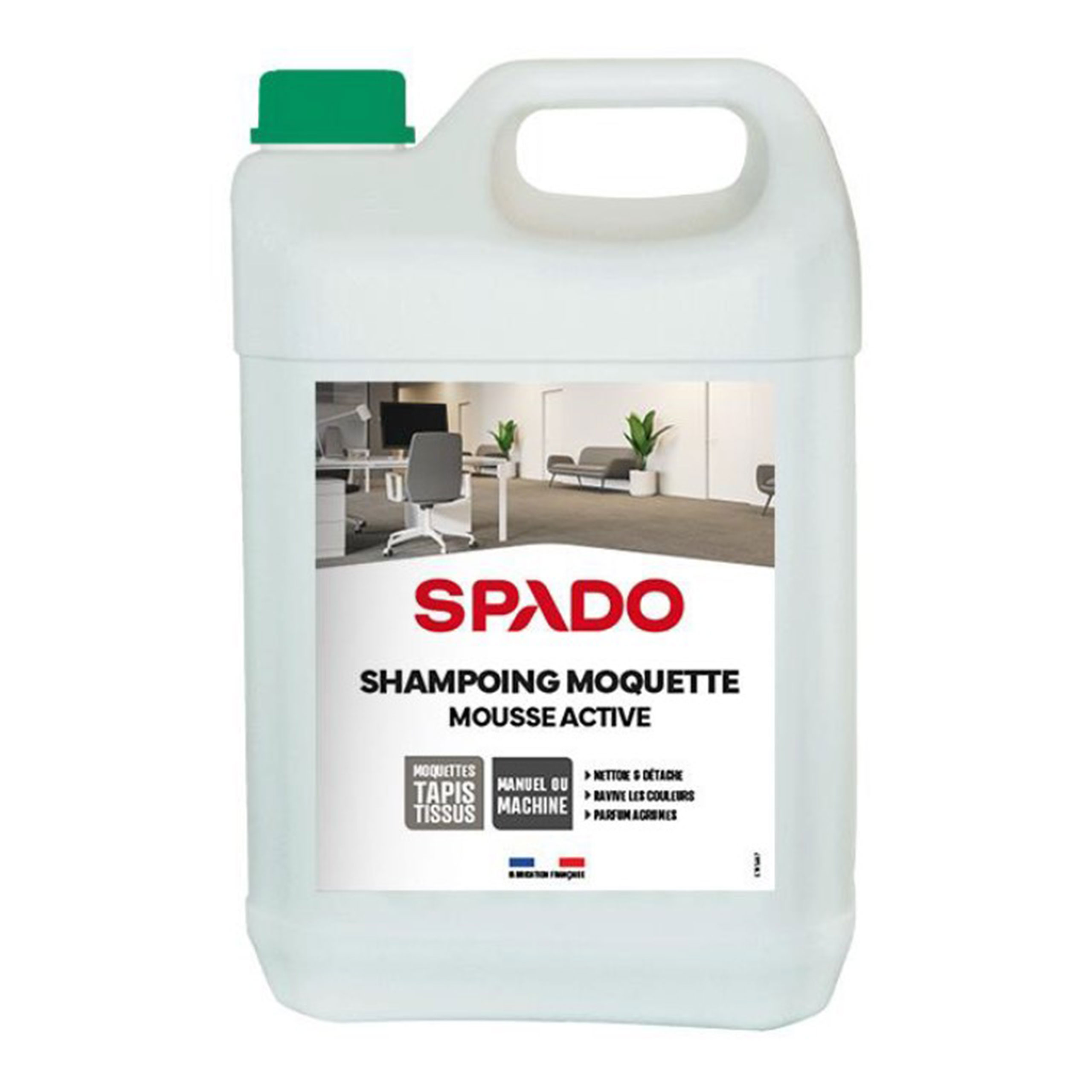 Shampooing moquette mousse active  - bidon de 5 l  - SPADO