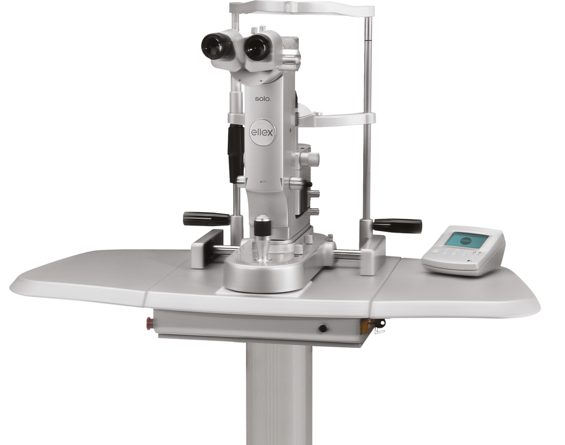 Laser SLT SOLO - lampe à fente - table électrique Total Solution - colonne hauteur variable