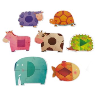 Puzzle animaux - lot de 6