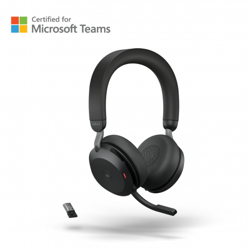 Casque sans fil Bluetooth pour PC Jabra Evolve2 75 stéréo MS + dongle link390a + (sans base de chargeur)