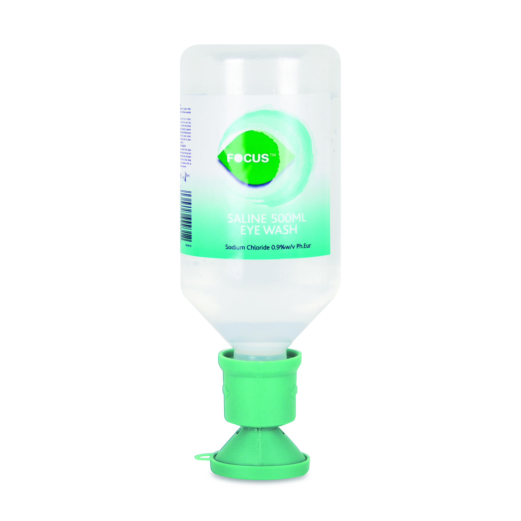 Flacon de solution ophtalmique de remplacement - 500 ml - solution saline stérile NaCl 0,9% pour station de lavage