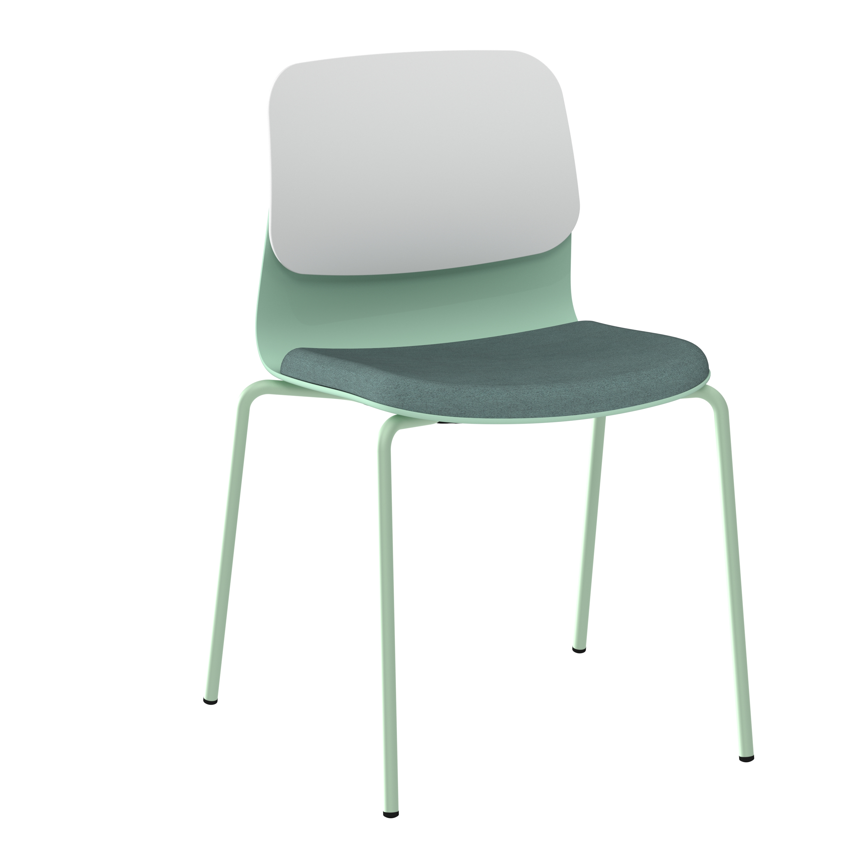 Chaise 4 pieds époxy Klik - assise tissu - dossier polypropylène