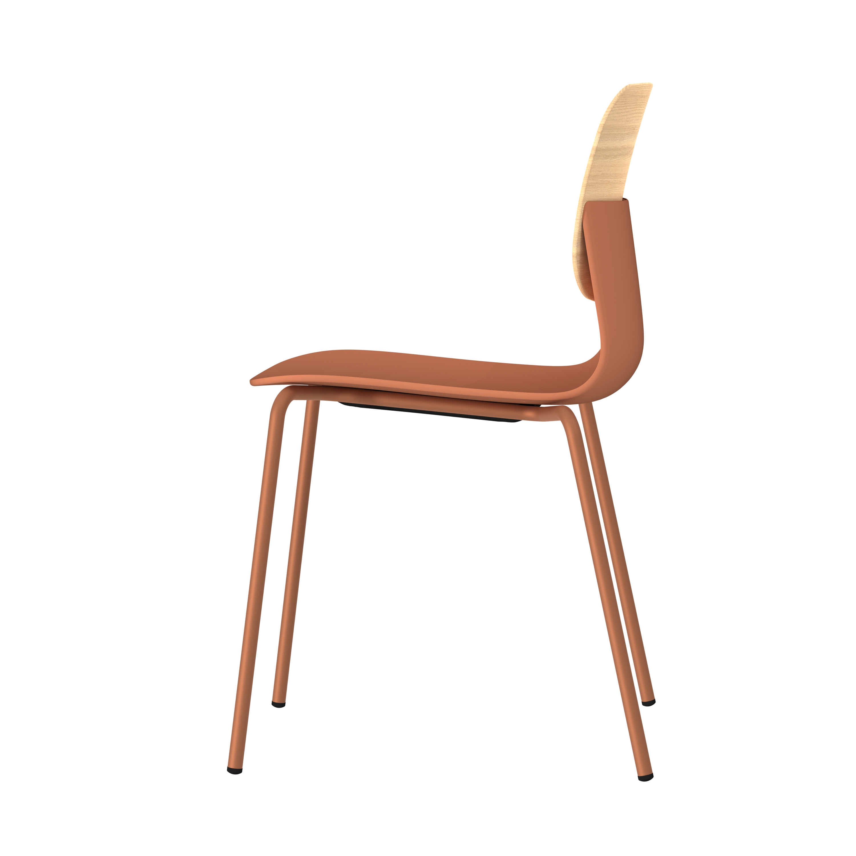 Chaise 4 pieds époxy Klik - assise polypropylène - dossier chêne